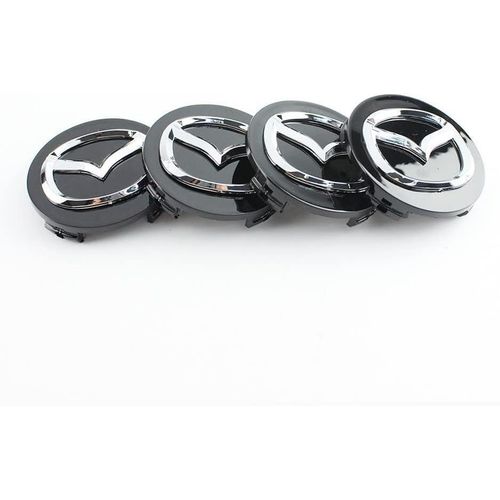 (Noir)4pièces Chapeau Moyeu Voiture Pour Mazda, 57mm,Capuchon Central Moyeu Voiture Centre De Roue Accessoires Décoratifs,B
