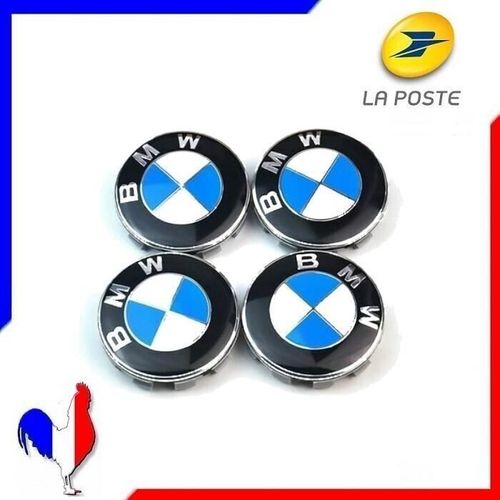 Lot X 4 Cache Moyeu Jante Centre De Roue Enjoliveur Bmw 68mm Bleue Et Blanc