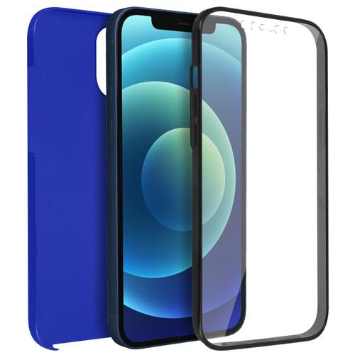 Coque Apple Iphone 12 / 12 Pro Protection Arrière Rigide Et Avant Souple Bleu