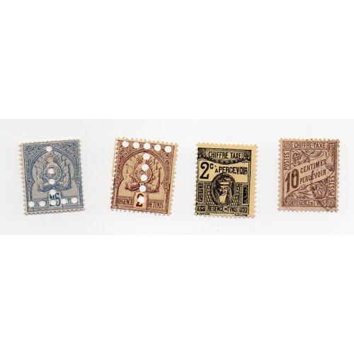 Tunisie- Lot De 4 Timbres Oblitérés- Timbre-Taxe