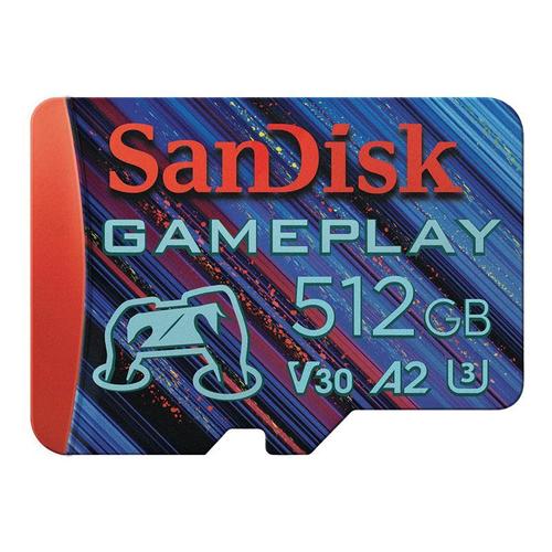 SanDisk GamePlay - Carte mémoire flash - 512 Go - A2 / Video Class V30 / UHS-I U3 - microSDXC UHS-I