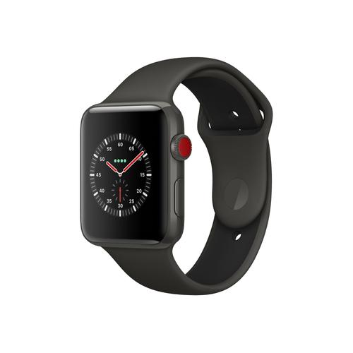 Apple Watch Edition Series 3 (Gps + Cellular) - Boîtier 42 Mm Céramique Gris Avec Bracelet Sport Gris/Noir Taille 140-210 Mm