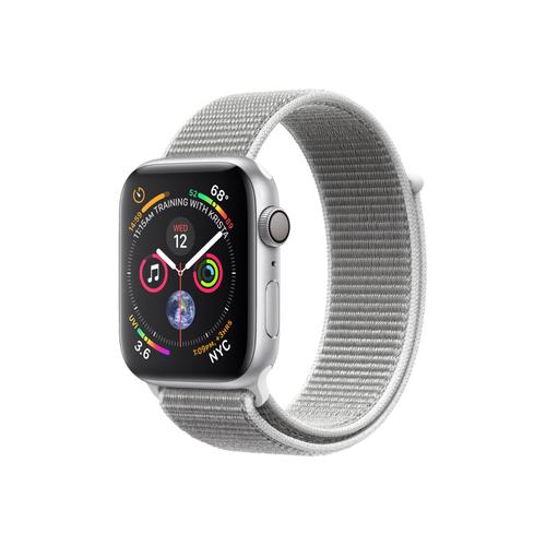 Apple Watch Series 4 (Gps) 40 Mm - Boîtier Aluminium Argenté Avec Bracelet Sport En Nylon Tissé Coquillage 130-190 Mm