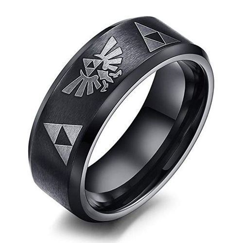 Bague Zelda Anneau Tri Force Link Bijoux Noir