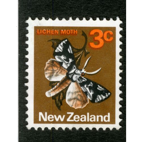 Timbre Oblitéré New Zealand, Lichen Moth, 3 C