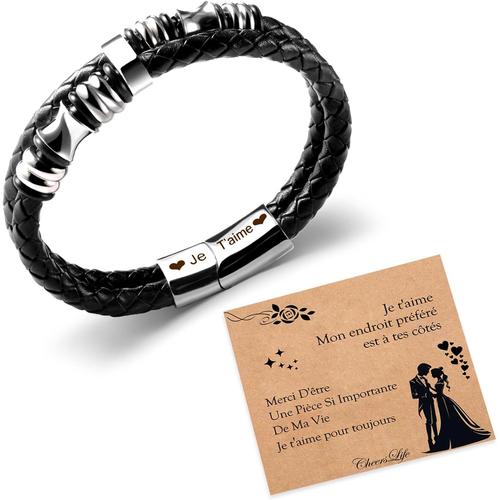 Cadeau Saint Valentin Pour Homme Idee Cadeau Homme Amour Original Bracelet Homme Personnalisé Je T'aime Cadeau Amoureux Pour Homme Cadeau Mari Bracelet Pour Son Copain Bijoux Homme