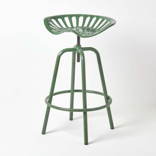 Tabouret Vintage Rouge Avec Siège De Tracteur Pivotant, 70 Cm