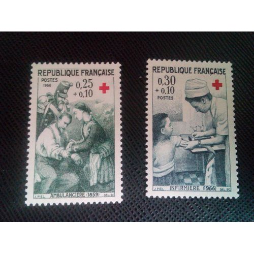 Timbre France Yt 1508 - 1509 Séries: Croix Rouge 1966 ( 060105 )