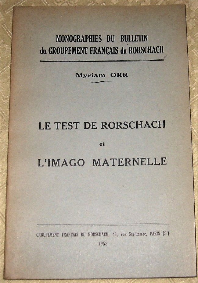 Le Test De Rorschach Et L'imago Maternelle