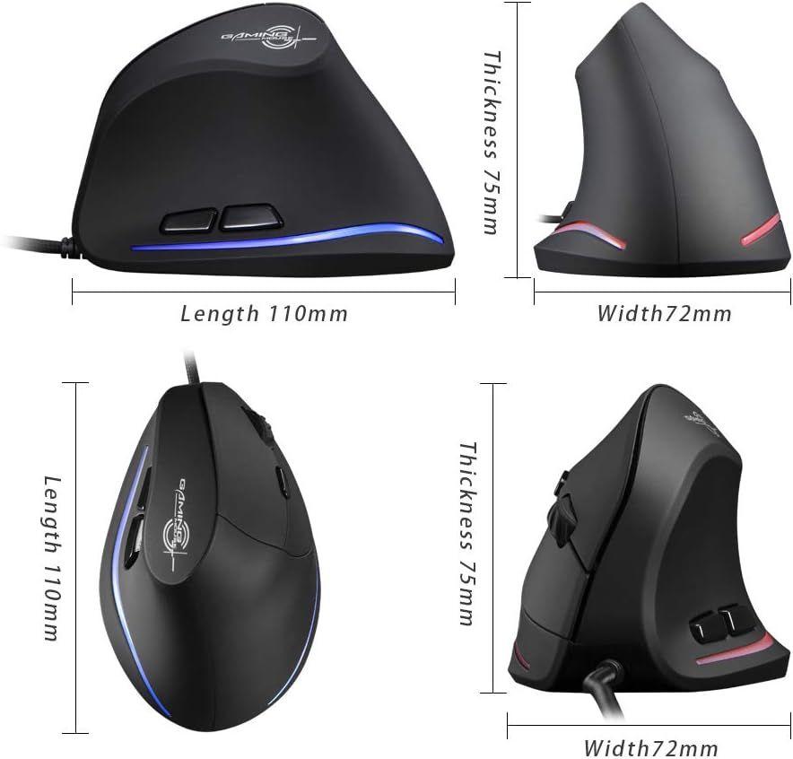 Souris T-20 filaire souris verticale ergonomique rechargeabl... - 5