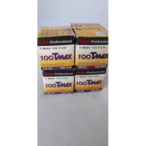 LOT de 4 films KODAK TMAX 100 135-24 périmés 08/2005 09/2005