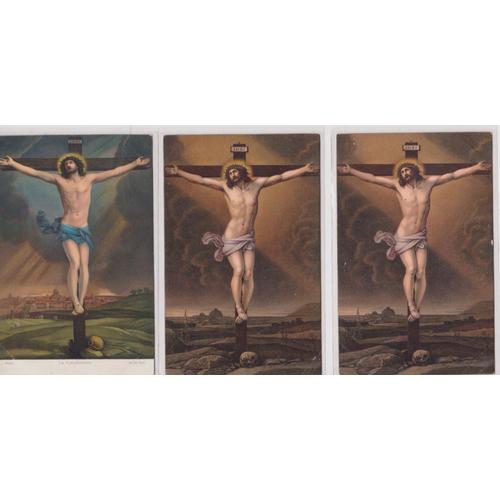 3 Cpa Guido Reni 1 Et 2 - Jesus Crucifié Gesu Crocifisso (Lilano) Stengel Dresden29362 - 3e Pagne Bleu - La Crocifissione (Roma) Stengel Dresden 29801