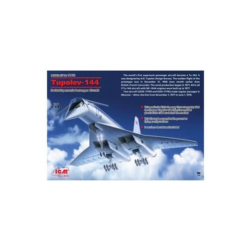 Tupolev Tu-144, Avion De Transport De Passagers Supersonique Soviétique - Icm Icm14401-Icm-Icm