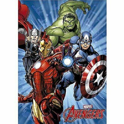 Plaid Polaire Avengers Marvel 100x150cm Bleu - Neuf - Couverture Garçon Chambre Décoration