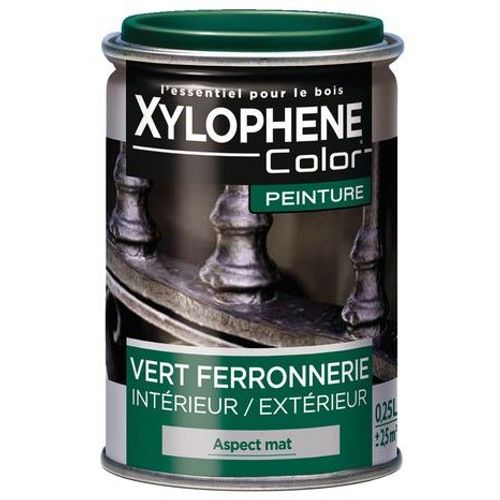 XYLOPHENE PEINTURE FERRONNERIE INT/EXT VERT MAT RAL 6005 3261543741080 PORTAIL METAL FER BRICOLAGE RENOVATION ANTIROUILLE POT 250ML GRILLE PRO COMASOUND KARTEL CSK ONLINE