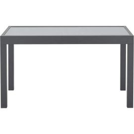 Table De Jardin Extensible Rectangulaire 6 A 10 Personnes - Structure Aluminium - Plateau Verre Trempé - L 135-270 X H 75 X P 90
