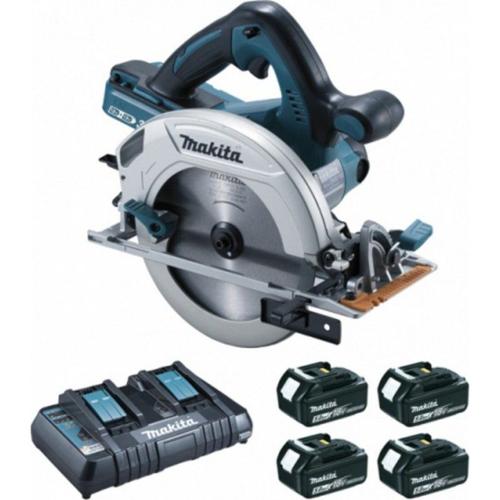 Makita Scie circulaire sans fil 36 Volts 2x18 Volts Li-Ion Ø diamètre 190mm (4 batteries) DHS710PT4J