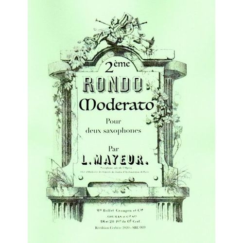 2° Rondo Moderato De Louis Mayeur Pour 2 Saxophones