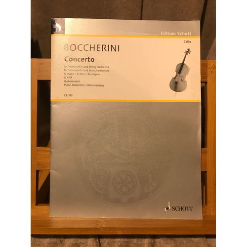 Boccherini Concerto Pour Violoncelle En Ré Majeur G 479 Partition Piano Ed. Schott