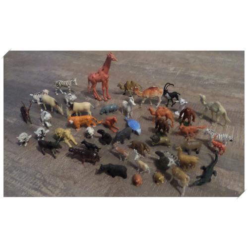 Figurines Les Animaux Sauvages - Lot De 45 Animaux Plastiques