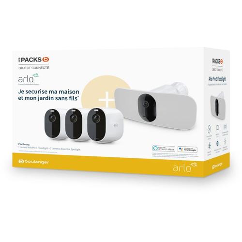 Caméra de sécurité Arlo Pack Boulanger Pro 3 Floodlight+Ess x3