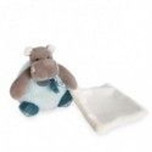 Doudou Babynat Hippopotame Bleu Pantin - Bazile