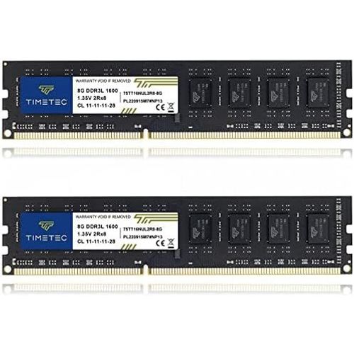 16 Go KIT (2x8Go) DDR3L/DDR3 1600MHz PC3L-12800/PC3-12800 Non-ECC sans Tampon 1.35V/1.5V CL11 2Rx8 Double Rang 240 Broches UDIMM Ordinateur de Bureau mmoire RAM Module Mise  Niveau