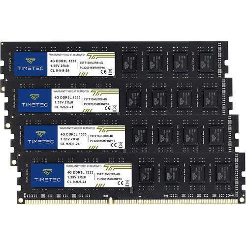 16 Go KIT (4x4Go) DDR3 1333MHz PC3-10600 Non ECC Unbuffered 1.35V CL9 2Rx8 Dual Rank 240 Pin UDIMM Desktop PC RAM Module de mmoire Mise  Niveau