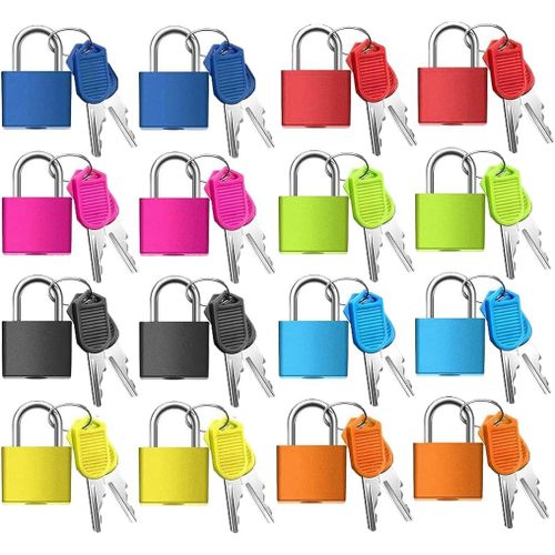 16 Pcs Cadenas Multicolore,Mini Cadenas  Bagage,Serrures De Val Avec Cls,Petit Cadenas  Cl,Cadenas  Bagages Petit,Pour Sacs  Dos,Casiers,Val S De Voyages(8couleurs)