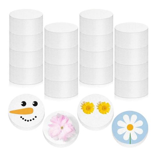 16 Pcs Foam Circles Polystyrene Foam Discs Cylinders Foam Crafts Round Foam White Block For Diy Art