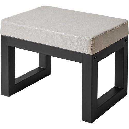 16 Petit Repose-Pieds Ottomane,Repose-Pieds Rectangulaire En Lin Tabouret Avec Assise Rembourre Et Pieds En Mtal,Ottomane Moderne Pour Salon Chambre Fauteuil,Gris Wbd001g-X