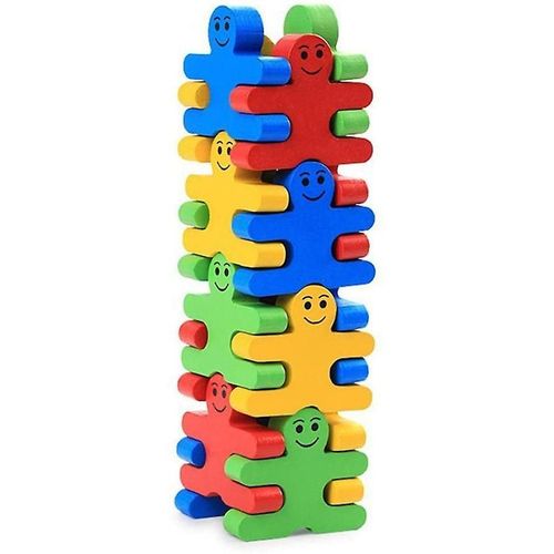 16 Pices Set Holzbausteine Cartoon Fr Kinder - Pdagogische Gleichgewichtsblcke