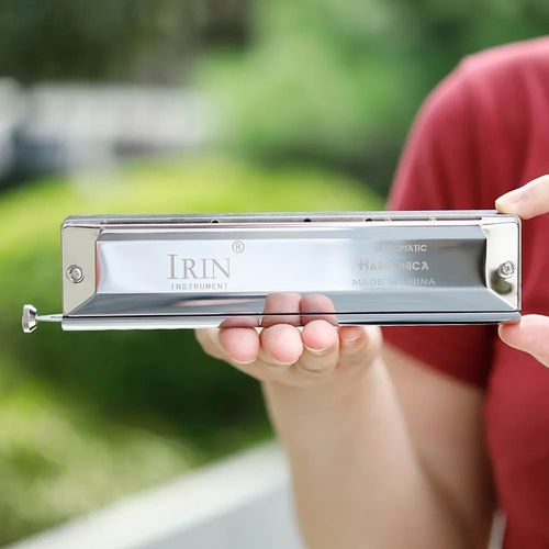 16 Trous 64 Tune Harmonica Chromatique Instrument  Vent Tons Demi-Tons Commutation Orgue  Bouche Musique Cadeau Avec tui
