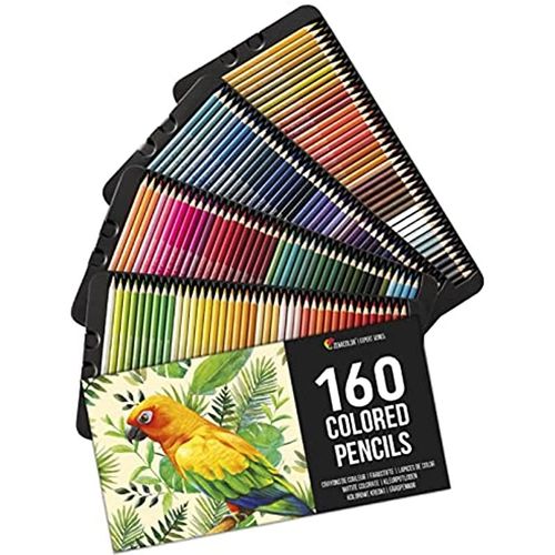 160 Crayons de Couleur (Numérotés) Zenacolor Rangement Facile