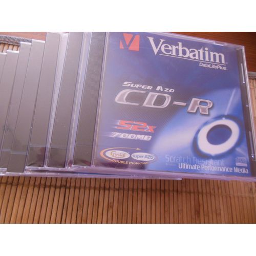 lot de 7 CD-R Verbatim DataLifePlus Super A zo 52x 700MB