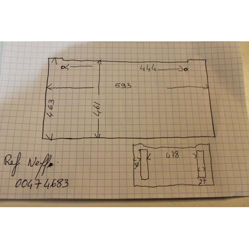 00474683 Vitre de façade + poignée four Neff B4360N0FN/04