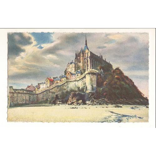 Mont Saint-Michel Vue Générale Aquarelle Yvoa La Douce France