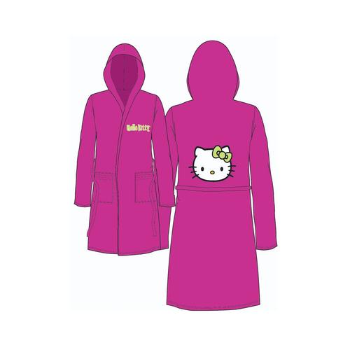 Peignoir De Bain Enfant 'hello Kitty Fuschia T0' Velours 100% Coton