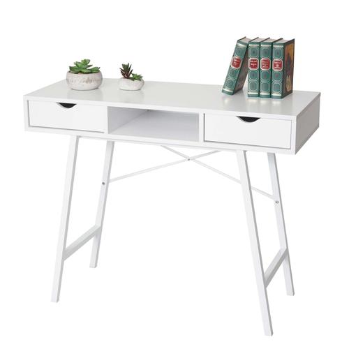Table Console Hwc-E92, Table De Rangement Table D'appoint, Structure 3d 100x40cm   Blanc