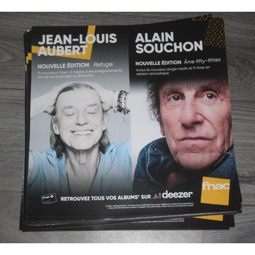 Plv Souple 30x30cm Jean Louis Aubert Refuge Alain Souchon Âme Fifty-Fifties / Magasins Fnac