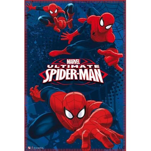 Plaid Polaire Spider-Man Marvel 100x150cm Bleu - Neuf - Couverture Garçon