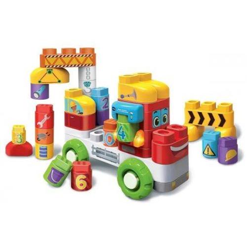 Mon Camion 1.2.3 Interactif Bla Bla Blocks (30 Briques Illustrees + 1 Super Bloc) - Jeu Construction - Bebe Et Enfant