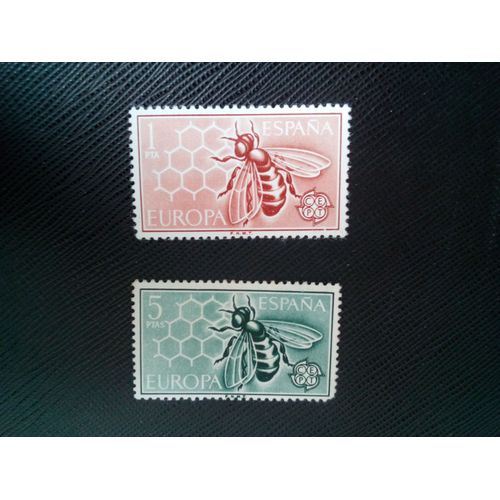 Timbre Espagne Yt 1119 - 1120 Europa (C.E.P.T.) - Abeille Européenne (Apis Mellifera) 1962 ( 210105 )