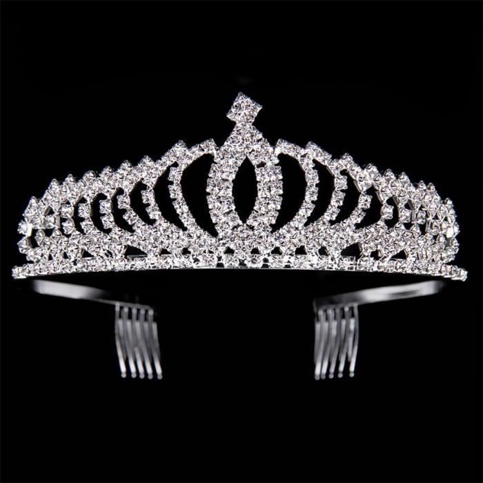 Diadème Bijoux Mariage Couronne de strass cristal Princesse