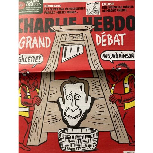 Charlie Hebdo N°1382 Du 17/04/19 :  Grand Débat, Gillette Ou Wilkinson (Couverture De Foolz)