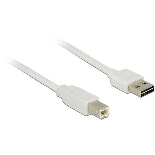 Delock Easy - Câble USB - USB (M) reversible pour USB type B (M) - USB 2.0 - 5 m - blanc