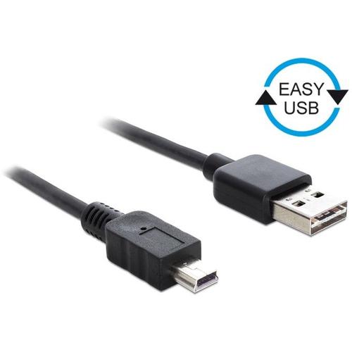 Delock Easy - Câble USB - USB (M) reversible pour mini-USB de type B (M) - USB 2.0 - 50 cm - noir