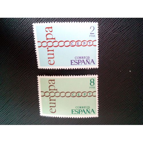 Timbre Espagne Yt 1686 - 1687 Europa: Chaînes 1971 ( 210105 )