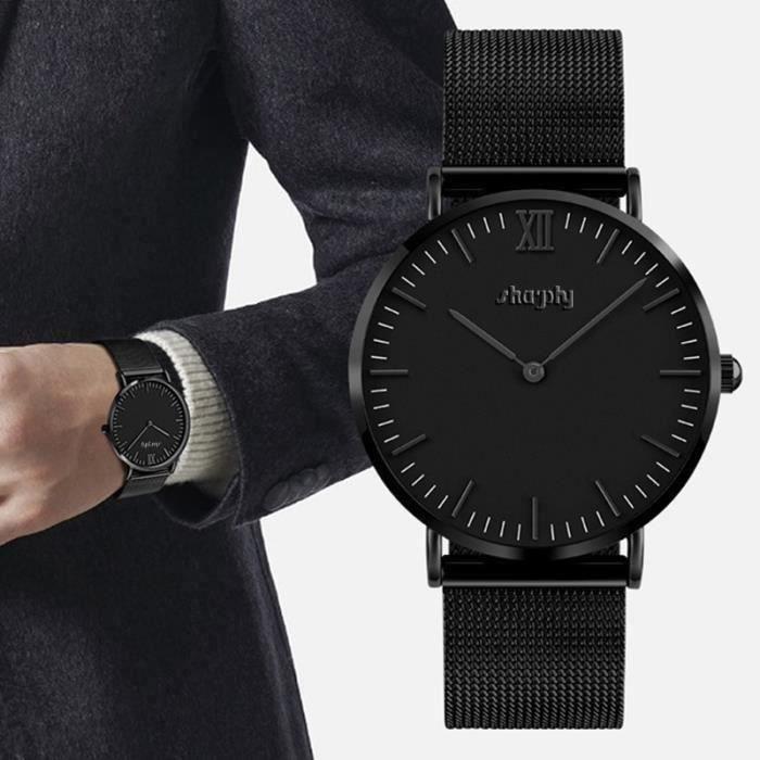 Montre homme bracelet discount noir