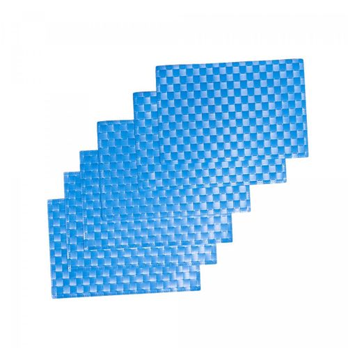 Set De Table Lot 6 So 33x48 Bleu